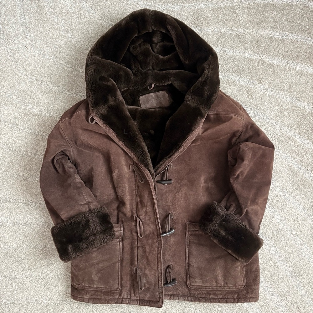 VTG St. John’s Bay Genuine Leather Duffle Coat